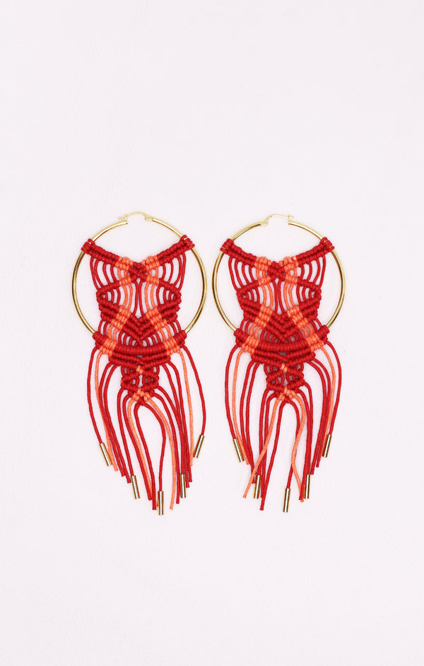 Mosaic Earring Red